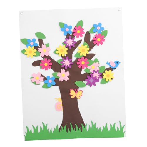 GETAJGHSD Filz Storyboard Set Diy Bastelmaterial Blumen Baum Tafel Pädagogisch Vielseitig für Vorschule Kindergarten Wanddeko Grüner und Schmetterlinge von GETAJGHSD