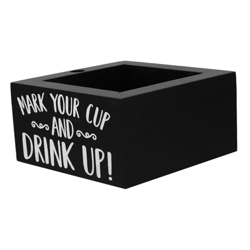 GETAJGHSD Holz Becher Aufbewahrungsbox mit Stifthalter Stabiler Cup Organizer für Partys Große Kapazität Vielseitig Einsetzbar für Kaffee und Getränkebars von GETAJGHSD