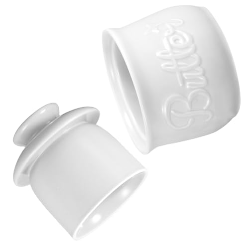 GETAJGHSD Keramik Butterdose mit Deckel Klassische Porzellan Butterglocke für Frische und Haltbarkeit Eleganter Haushalts Butterbehälter Luftdicht Stilvoll für Haushalt und von GETAJGHSD