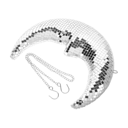 GETAJGHSD Moon Shaped Disco Dekoration Hängendes Ornament Mit Lächelndem Mond-Design Für Stilvolle Wohnräume Für Partys Hochzeiten Und Schlafzimmerdekoration von GETAJGHSD