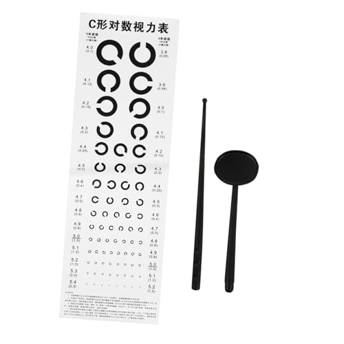 GETAJGHSD Visual Testing Chart PVC C Type Sehtesttafel für Augenuntersuchungen im Abnehmbarem Okkluder und Teleskopischem Stab von GETAJGHSD