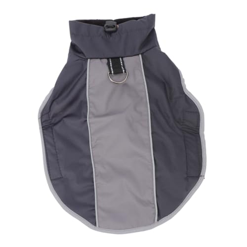 GETAJGHSD Wasserdichter Hundemantel XXL Schwarz Warmer Wintermantel mit Futter Verstellbarem Geschirr Wind und Regenschutz Outdoor Hundejacke für Große Hunde von GETAJGHSD