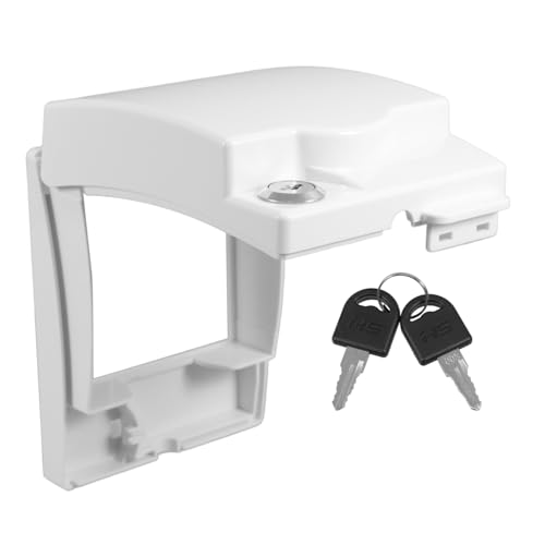 GETAJGHSD Weißer Wasserdichter Steckdosenschutz mit Integriertem Schloss Platzsparende Aufputz Box für Badezimmer Schlafzimmer und Küche Spritzwassergeschützte Wandsteckdose Robuster Schutz von GETAJGHSD