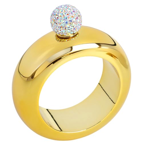 Armbandkolben Armreifskolben mit handgefertigtem Kristalldeckel for Frauengeschenk (Gold) von GETBSTOOP
