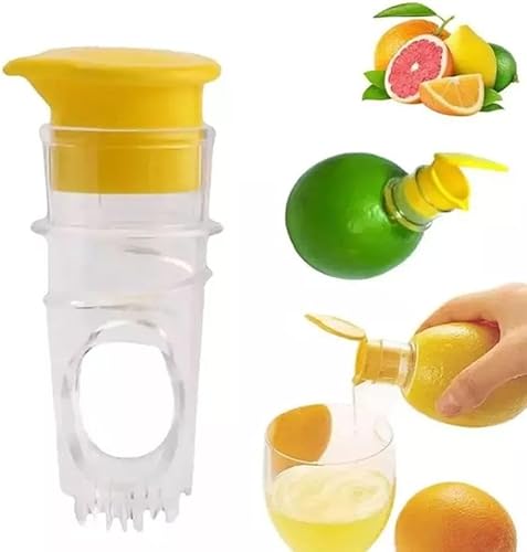 GETBSTOOP 2er Set Zitronenpressen mit Schraubverschluss, 2025 Innovativer Zitronenpressierer mit integriertem Siebeinsatz, Hand-Zitronenentsafter for Zuhause, Reisen, Camping, Wandern und Picknick von GETBSTOOP