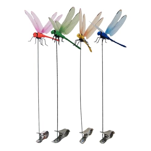 GETBSTOOP 4-teiliges Set for Innen- und Außenbereich: Künstliche Libellenhalter-Clips, 3D-Design, Libellen-Klemmclips zur Insektenabwehr, Deko for Garten und Terrassen, Fliegenvertreiber GETBSTOOP 4-teiliges Set for Innen- und Außenbereich: Künstliche Libellenhalter-Clips, 3D-Design, Libellen-Klemmclips zur Insektenabwehr, Deko for Garten und Terrassen, Fliegenvertreiber von GETBSTOOP