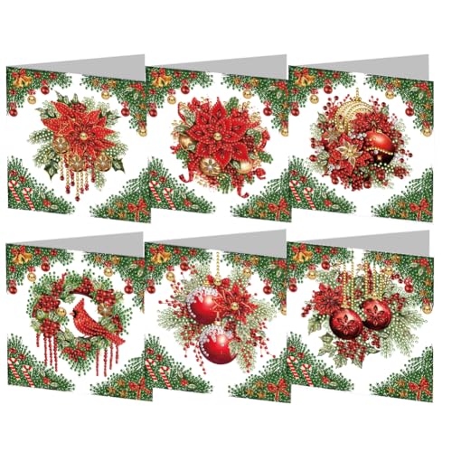 GETBSTOOP 6PCS Weihnachtskardinal Strsestone Malkarten Kit Daily Wish Card Malerei Grußkarte for Familienfreunde Geschenk GETBSTOOP 6PCS Weihnachtskardinal Strsestone Malkarten Kit Daily Wish Card Malerei Grußkarte for Familienfreunde Geschenk von GETBSTOOP