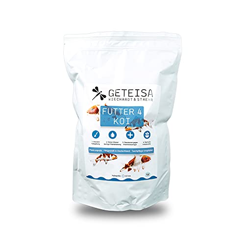 GETEISA Futter 4 Koi 10 kg - Hochwertiges Basis-Koi-Futter mit 4,5mm Pellets, Nährstoffreich, Fördert Farbintensität und Vitalität, Leicht Verdaulich, Made in Germany GETEISA Futter 4 Koi 10 kg - Hochwertiges Basis-Koi-Futter mit 4,5mm Pellets, Nährstoffreich, Fördert Farbintensität und Vitalität, Leicht Verdaulich, Made in Germany von GETEISA