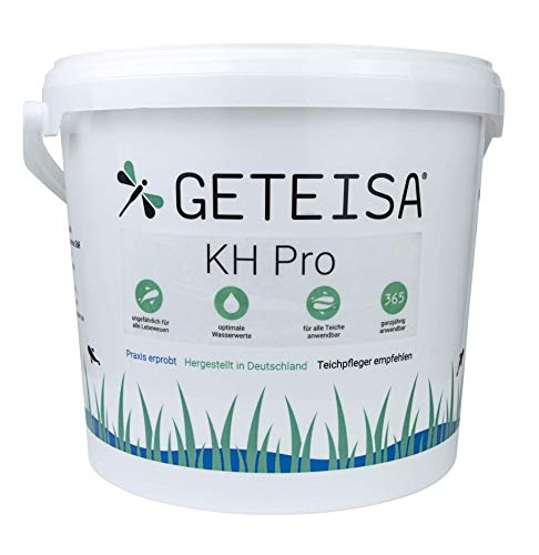 GETEISA KH Pro 10 kg - Teichpflegemittel zur Erhöhung der Karbonhärte, Stabilisiert Wasserwerte und pH-Wert, Optimiert Gartenteich und Schwimmteich, Ganzjährig Einsetzbar, Made in Germany von GETEISA