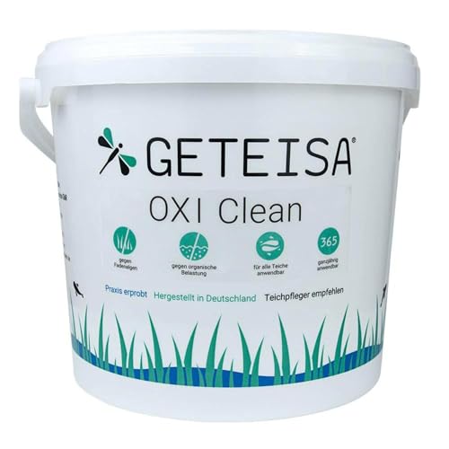 GETEISA OXI Clean 2,5kg - Effektiver Algen- und Sedimententferner mit Sauerstofftechnologie, Fördert Teichklarheit, Sauerstoffregulierung, Made in Germany von GETEISA