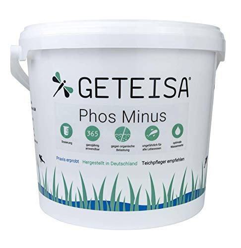 GETEISA Phos Minus 2,5 kg - Effektiver Natürlicher Phosphatbinder für Gartenteiche und Schwimmteiche - Reduziert Phosphat, Optimiert Wasserwerte, Hemmt Algenwachstum, Umweltfreundlich, Made in Germany von GETEISA