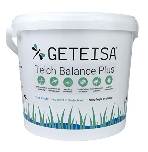 GETEISA Teichbalance Plus 2,5 kg - Fortschrittlicher Teichreiniger für Fadenalgenbekämpfung & Schlammabbau, Natürliche Inhaltsstoffe, Stabilisiert Wasserwerte, Umweltschonend, Ganzjährig Einsetzbar von GETEISA