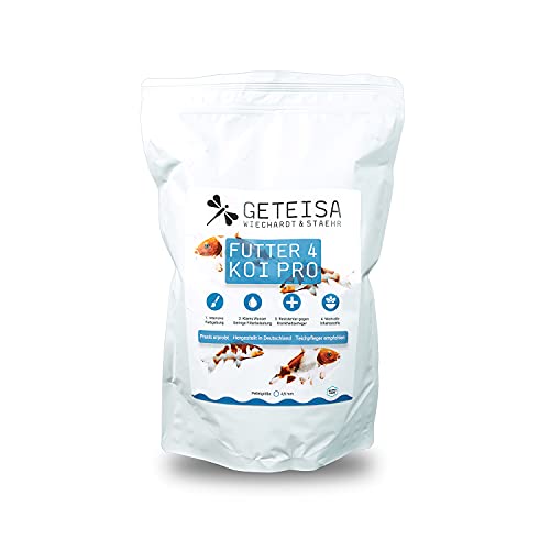 GETEISA Premium Koi Futter 1 kg - Hochwertige 4,5 mm Pellets für Intensive Farbgebung, Isländisches Fischmehl, Spirulina & Astaxanthin, Förderung der Gesundheit und Aktivität der Koi von GETEISA