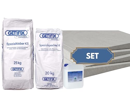 GETIFIX Anschlusskeile aus Kalziumsilikat für Wand & Decke! Komplettpaket inkl. Kleber, Spachtel und Grundierung für 6,25 Meter von GETIFIX