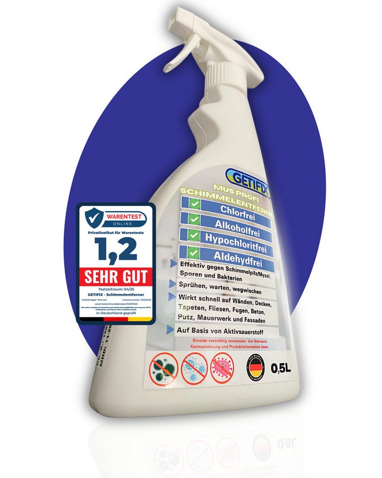 GETIFIX GETIFIX Schimmelentferner chlorfrei MuS Schimmelentferner (500 ml für ca. 3-5 m) von GETIFIX
