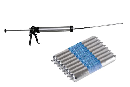 GETIFIX Injektionscreme 8x600ml + Handdruckspritze – Horizontalsperre Set, gegen aufsteigende Feuchtigkeit im Baukörper – für 10m (36,5 cm Wanddicke) von GETIFIX