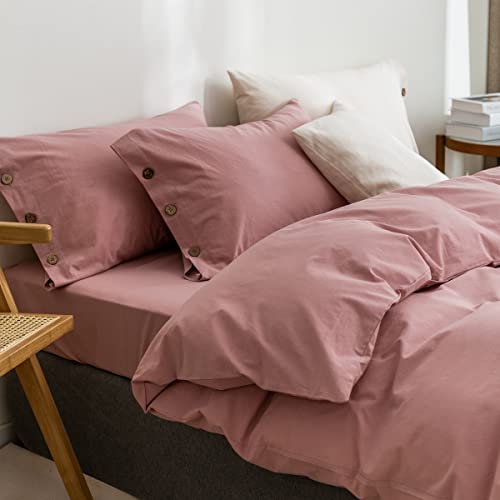 GETIYA Elegant Altrosa Bettwäsche 200x220 3Teilig Einfarbig Bettwäsche Rosa Baumwolle Bettwäsche Damen Herren Unifarben Bettbezug Altrosa Doppelbett Deckenbezug mit 2 Knöpfen Kissenbezug 80x80 GETIYA Elegant Altrosa Bettwäsche 200x220 3Teilig Einfarbig Bettwäsche Rosa Baumwolle Bettwäsche Damen Herren Unifarben Bettbezug Altrosa Doppelbett Deckenbezug mit 2 Knöpfen Kissenbezug 80x80 von GETIYA
