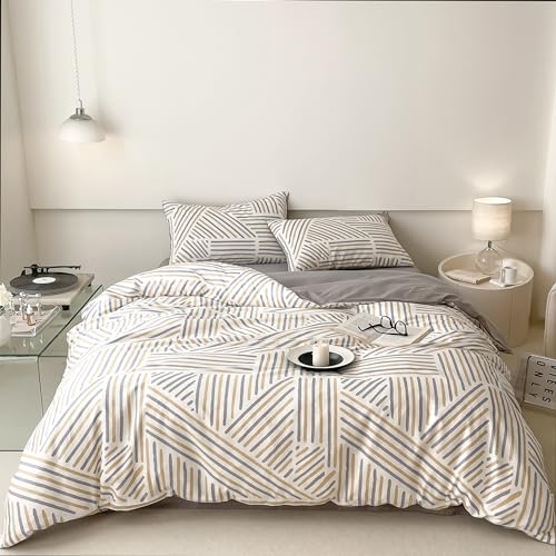 GETIYA Luxus Geometrische Bettwäsche 220x240 Baumwolle Bettwäsche Streifen Muster Herren Damen Bettwäsche mit Reißverschluss Gelb Grau Gestreift Bettbezug Doppelbett mit 2 Kissenbezug 80x80 GETIYA Luxus Geometrische Bettwäsche 220x240 Baumwolle Bettwäsche Streifen Muster Herren Damen Bettwäsche mit Reißverschluss Gelb Grau Gestreift Bettbezug Doppelbett mit 2 Kissenbezug 80x80 von GETIYA