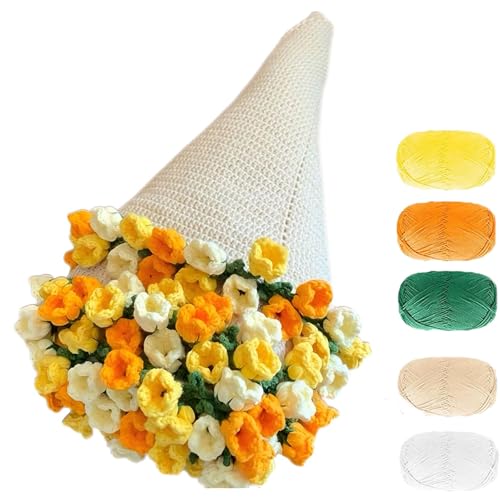 GETJOY 70 x 70 cm Blumenstraußdecke, Blumendecke DIY-Set mit neun Garnknäueln, Häkelblumenstraußdecke, weich und leicht, romantisches Geschenk für Muttertag, Valentinstag, Geburtstag GETJOY 70 x 70 cm Blumenstraußdecke, Blumendecke DIY-Set mit neun Garnknäueln, Häkelblumenstraußdecke, weich und leicht, romantisches Geschenk für Muttertag, Valentinstag, Geburtstag von GETJOY
