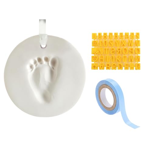 GETJOY Hundepfotenabdruck-Set, komplettes Set mit 100 g Ton, abnehmbaren Buchstabenstempeln und 5 m hellblauem Band, schaffen bleibende Erinnerungen für Haustiere und Babys GETJOY Hundepfotenabdruck-Set, komplettes Set mit 100 g Ton, abnehmbaren Buchstabenstempeln und 5 m hellblauem Band, schaffen bleibende Erinnerungen für Haustiere und Babys von GETJOY