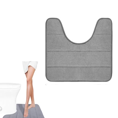 GETJOY WC-Vorleger für Toilette, U-förmiger Badezimmerteppich, rutschfeste WC-Vorleger für Badezimmer, graue Badematte, waschbarer Teppich für stark frequentierte Bereiche, 50 x 40 cm GETJOY WC-Vorleger für Toilette, U-förmiger Badezimmerteppich, rutschfeste WC-Vorleger für Badezimmer, graue Badematte, waschbarer Teppich für stark frequentierte Bereiche, 50 x 40 cm von GETJOY