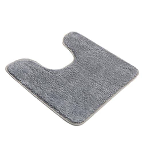 GETJOY WC-Vorleger für WC, U-förmige, rutschfeste Badezimmermatte, weich saugfähig, 50 x 40 cm, graue Matte, maschinenwaschbar und schnell trocknend für einfache Pflege, ideal für den täglichen von GETJOY