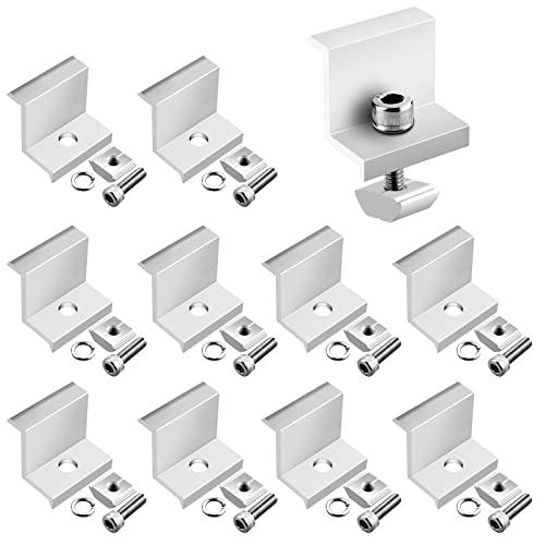 GETLITOOL 10x Endklemmen 35mm Solarmodul Halterung, Photovoltaik Modulklemmen Befestigung Solarpanel Randklemme, Aluminium Solarmodul Halterung für Balkonkraftwerk, Wohnmobile, Boote, Dächer, Wände von GETLITOOL