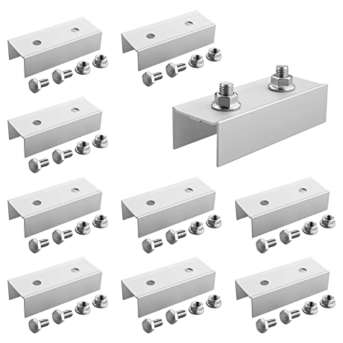 GETLITOOL C Profilverbinder für PV Schienen 40x40mm, 10x Photovoltaik Montage Set C-Verbinder, Schienenverbinder aus Alu 45x32x120mm für PV Solaranlage(10Pcs&silber) von GETLITOOL