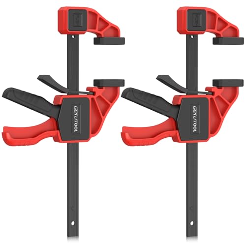 GETLITOOL Einhandzwingen 2tlg. Profi Schraubzwingen 75kg Spannkraft, Spannweite 155 mm, Dehnbereich 130-280 mm 2 in 1 Spanner zum Spannen Dehnen für präzises Fixieren von Holz Möbel mit einer Hand von GETLITOOL