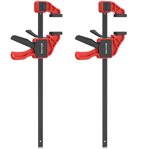 GETLITOOL Einhandzwingen 2tlg. Profi Schraubzwingen 75kg Spannkraft, Spannweite 310 mm, Dehnbereich 130-435 mm 2 in 1 Spanner zum Spannen Dehnen für präzises Fixieren von Holz Möbel mit einer Hand von GETLITOOL