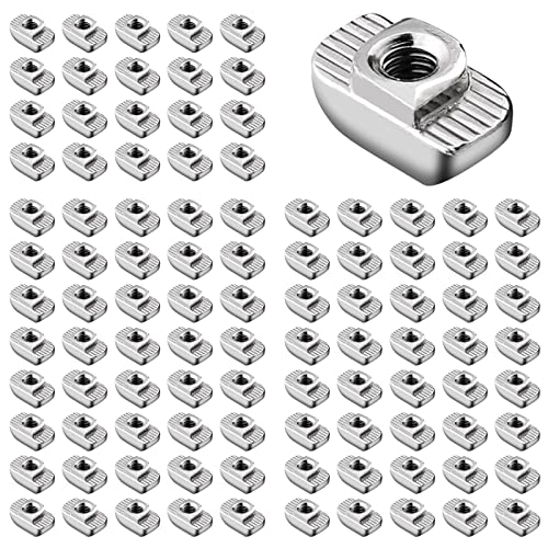 GETLITOOL 100PCS Nutensteine Nut 8 M4, Hammermutter Nutmuttern Kohlenstoffstahl T Nut Muttern M4 Gwinde Hammerkopf Befestigungsmutter für Aluminiumprofil Extrusionsschlitz Standard-30-Serie von GETLITOOL