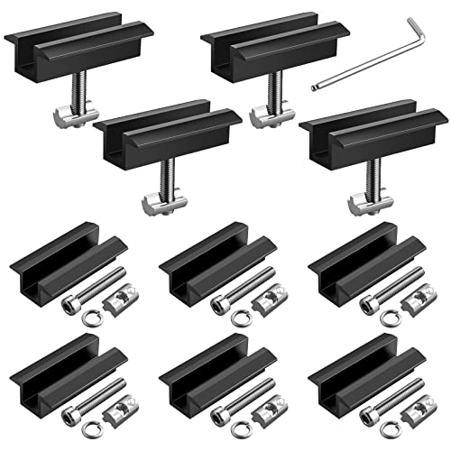 GETLITOOL PV Montageschiene Zubehör, 10PCS Aluminium Mittelklemme Photovoltaik Solarpanelen für Modulhöhe 30-42 mm, Solarmodule Halterung Klemmen zur Montage von 40x40 Solarprofil Aluminiumprofilen von GETLITOOL