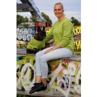 Gemütlicher Baumwollpullover Für Hund Und Mensch // Rundhalspullover Hundebesitzer Tropfenärmel Passende Strickkleidung von GETMATCHIT