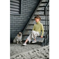 Intarsia Hund Und Besitzer Merino Passende Rollkragenpullover // Blumen Passendes Set Für Pelzbabys Mama Twinning 2-Teiliges von GETMATCHIT