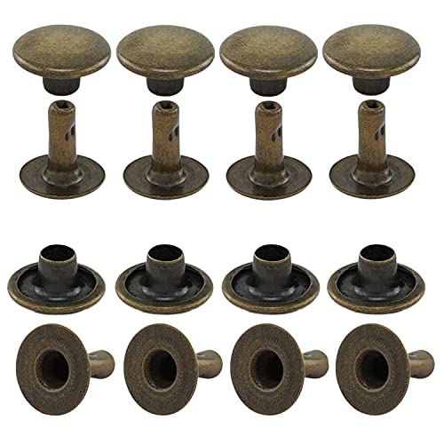 GETMORE Parts Hohlnieten, Einzelkopf, zweiteilig, Messing, rostfrei - ab 100 Stück, antik, 6 mm von GETMORE Parts