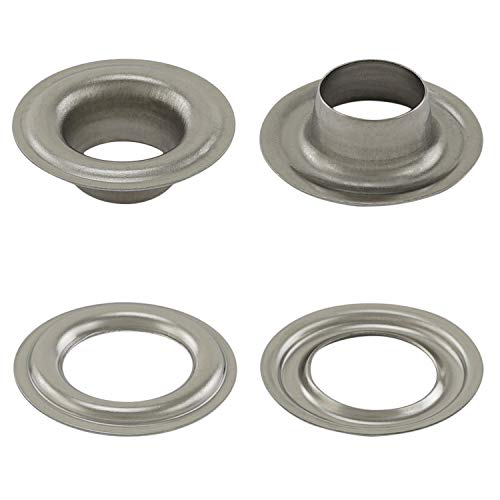 GETMORE Parts Ösen nach DIN 7332, Standardösen, Planenösen (selbstschneidend), inklusive Scheiben - für Markisen, Textil, Leder, Planen, Vorhänge, Zelte - ab 50 Stück, Edelstahl (V2A INOX), 12 mm von GETMORE Parts