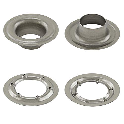 GETMORE Parts Ösen nach DIN 7332, Standardösen, Planenösen (selbstschneidend), inklusive Scheiben - für Markisen, Textil, Leder, Planen, Vorhänge, Zelte - ab 50 Stück, Edelstahl (V2A INOX), 16 mm von GETMORE Parts