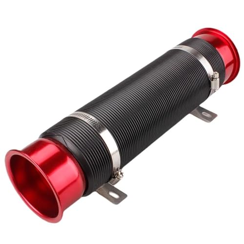 Auto Lufteinlass Ansaugschlauch 76 MM Auto Kaltluft Turbo Ansaugrohr Einstellbare Flexible Kanalrohr Schlauch Automotor Ansaugrohr(Red) von GETPZPZHMQ