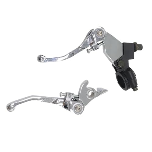 Kupplung Bremshebel Klapp Bremse Kupplung Hebel Set Für Motorrad Pit Dirt Bike ATV Quad(Silvery 1 set) von GETPZPZHMQ
