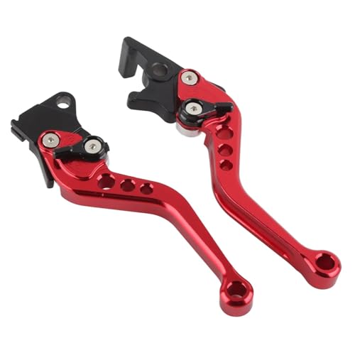 Kupplung Bremshebel Motorrad Kupplung Brems Griff Trommel Hebel Modifizierte Hupe Einstellbare Hand Hebel Motorrad Zubehör Aluminium Legierung(Red) von GETPZPZHMQ
