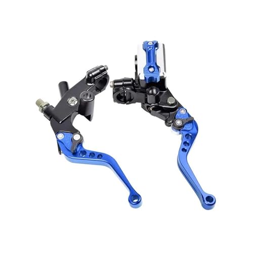 Motorrad Bremskupplungshebel 1 Paar Universal 22 Mm 7/8 Zoll Motorrad-Hydraulikverstellung Bremskupplungs-Hauptzylinder-Reservoirhebel Kupplung Bremshebel(Blue) von GETPZPZHMQ