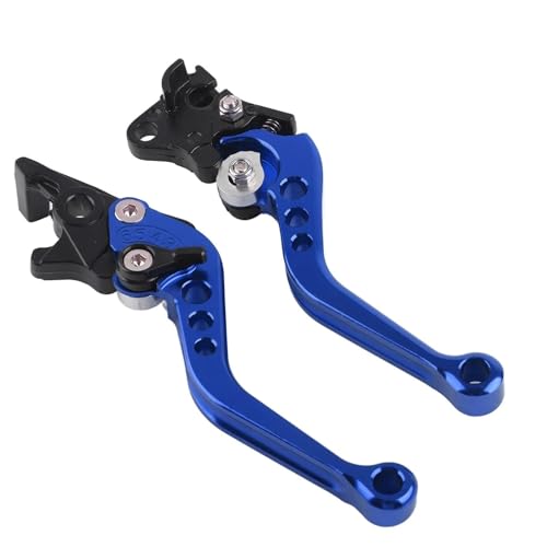 Motorrad Bremskupplungshebel 2 Stück Motorrad-Kupplungs-Bremsgriff Trommelhebel Modifiziertes Horn Verstellbarer Handhebel Motorrad-Zubehör Kupplung Bremshebel(Blue) von GETPZPZHMQ