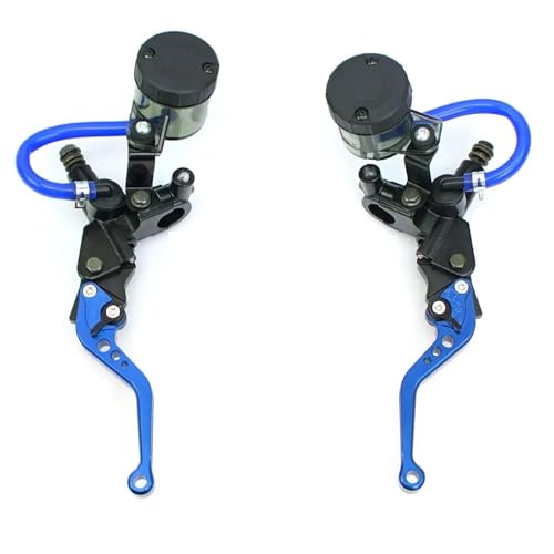 Motorrad Bremskupplungshebel 7/8" 22 Mm Motorrad Modifiziertes Hydraulisches Hauptbremszylinder-Reservoir-Kit(One Set Blue) von GETPZPZHMQ