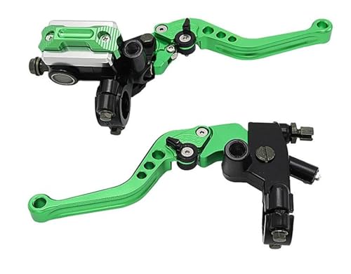 Motorrad Bremskupplungshebel Für Suzuki Motorrad Motorrad Bremse Kupplung Pumpe Stange Hydraulische Hauptzylinder Zubehör 7/8 "14mm Pist Kupplung Bremshebel(Green) von GETPZPZHMQ