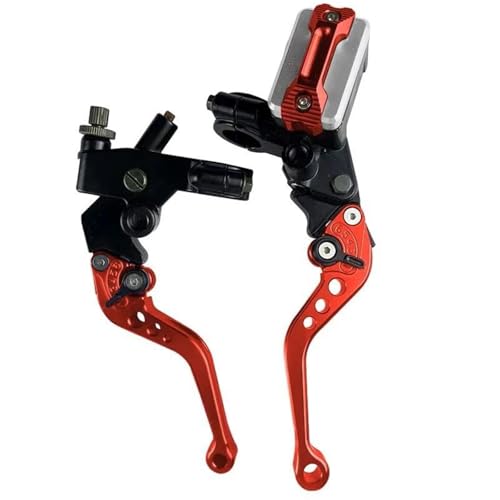 Motorrad Bremskupplungshebel Universal Motorrad 7-8 Zoll 22mm Hauptbremszylinder Hebel Kabel Kupplung Reservoir Für Roller Sport Dirt Bike(Red C) von GETPZPZHMQ