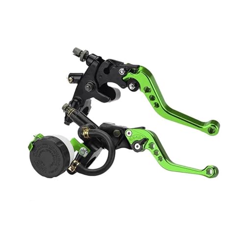 Motorrad Bremskupplungshebel Universal Motorrad Einstellbare Kupplung Bremse Hauptzylinder Reservoir Hebel Kit 7/8 "22mm Lenker Kupplung Bremshebel(Green) von GETPZPZHMQ