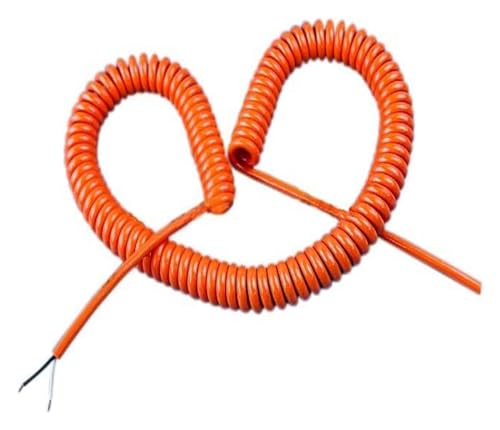 Spiral-Teleskopkabel, 1 STÜCK Oranger Draht 2-adrig 20AWG Stretch 1/2/3/4/5 Meter dehnbarer Draht Schrumpfkabel (Größe: Stretch 5 Meter, Farbe: 2Core 20AWG) (Farbe: 2core 20awg, Größe: STR (Color : 2 von GETREY