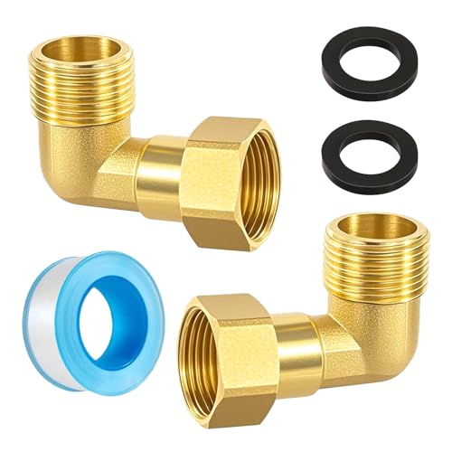 GETRICH 2 Stück Messing Beweglich Verschraubung 3/4 Zoll Winkel 90 Grad, IG/AG Verschraubung Messing Winkelverschraubung DN20 Rohrwinkel Bogen für Wasserinstallationen und Zentralheizungssysteme GETRICH 2 Stück Messing Beweglich Verschraubung 3/4 Zoll Winkel 90 Grad, IG/AG Verschraubung Messing Winkelverschraubung DN20 Rohrwinkel Bogen für Wasserinstallationen und Zentralheizungssysteme von GETRICH