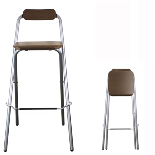 GETSTREE Klappbarer Barhocker, klappbarer hoher Hocker mit Rückenlehne, tragbarer Stuhl mit Metallrahmen, strapazierfähig, faltbar for den Küchengarten (70 cm) von GETSTREE