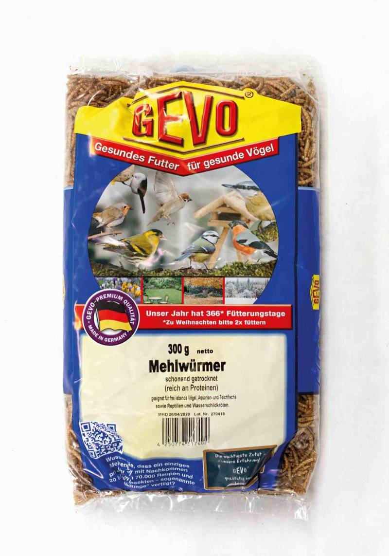 GEVO Vogelfutter Mehlwürmer getrocknet 300g - 900352 von GEVO